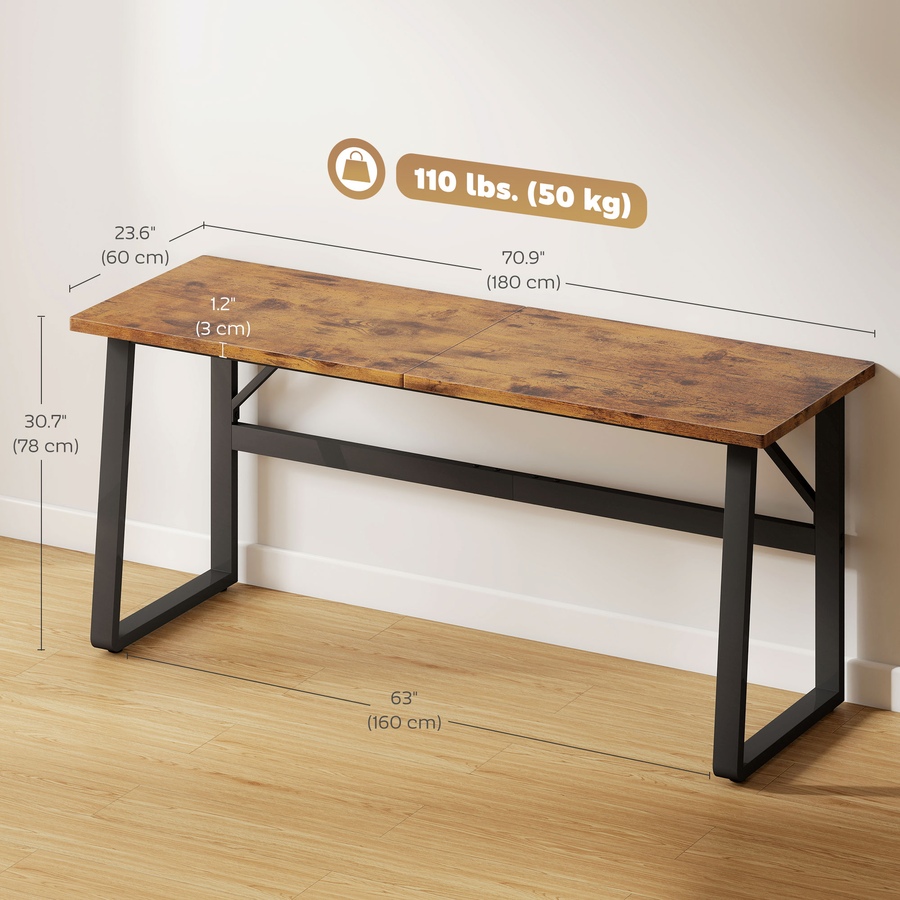Image 980884_ALTMORE2.jpg, Product 980-884 / Price $169.99, HOMCOM Computer Desk, 71 Inch Home Office Desk with Adjustable Feet, Brown from HOMCOM on TSC.ca's Home & Garden department