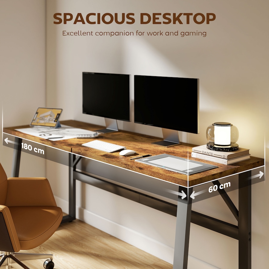 Image 980884_ALTMORE3.jpg, Product 980-884 / Price $169.99, HOMCOM Computer Desk, 71 Inch Home Office Desk with Adjustable Feet, Brown from HOMCOM on TSC.ca's Home & Garden department