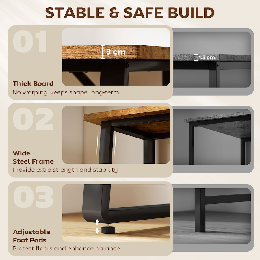 Image 980884_ALTMORE4.jpg, Product 980-884 / Price $169.99, HOMCOM Computer Desk, 71 Inch Home Office Desk with Adjustable Feet, Brown from HOMCOM on TSC.ca's Home & Garden department