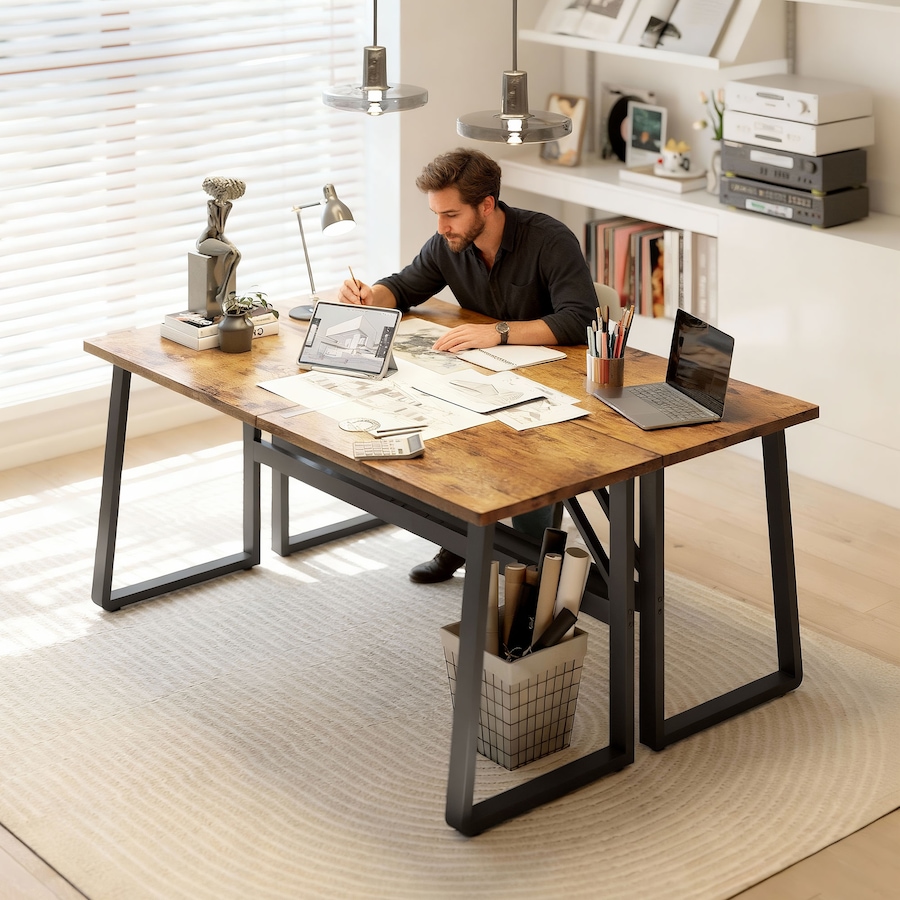 Image 980884_ALTMORE6.jpg, Product 980-884 / Price $169.99, HOMCOM Computer Desk, 71 Inch Home Office Desk with Adjustable Feet, Brown from HOMCOM on TSC.ca's Home & Garden department