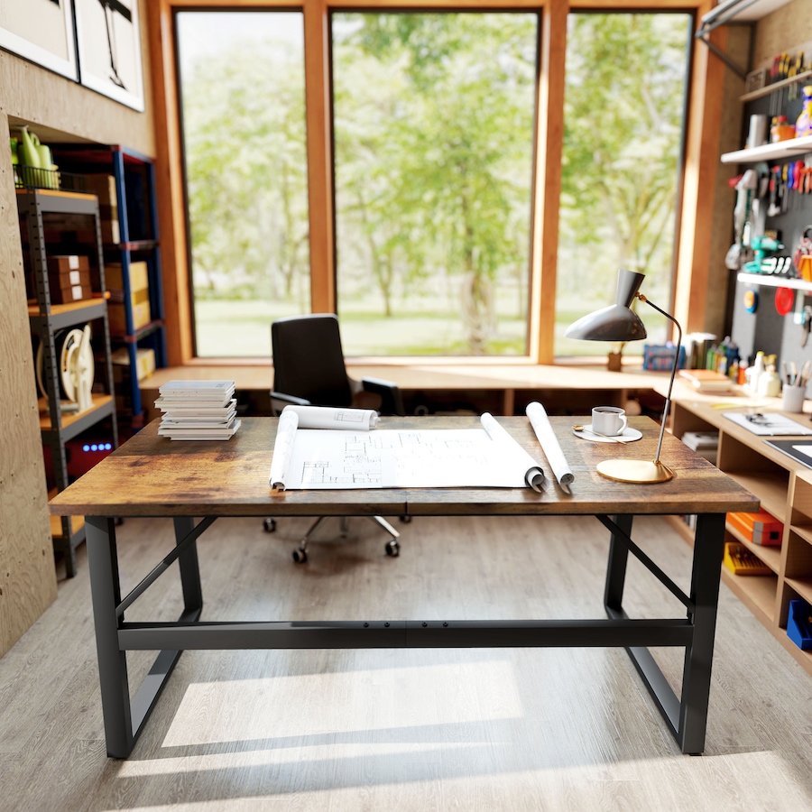 Image 980884_ALTMORE7.jpg, Product 980-884 / Price $169.99, HOMCOM Computer Desk, 71 Inch Home Office Desk with Adjustable Feet, Brown from HOMCOM on TSC.ca's Home & Garden department