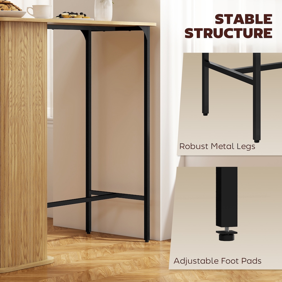 Image 980887_ALTMORE5.jpg, Product 980-887 / Price $159.99, HOMCOM Tambour Bar Table with 3 Storage Shelves for Dining Room Natural from HOMCOM on TSC.ca's Home & Garden department