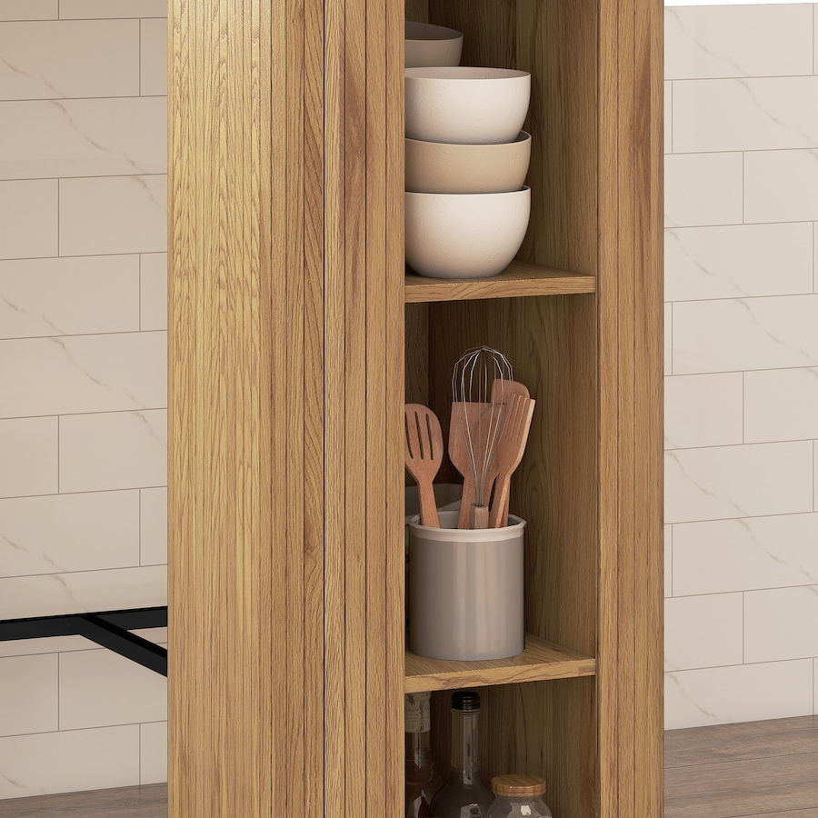 Image 980887_ALTMORE8.jpg, Product 980-887 / Price $159.99, HOMCOM Tambour Bar Table with 3 Storage Shelves for Dining Room Natural from HOMCOM on TSC.ca's Home & Garden department