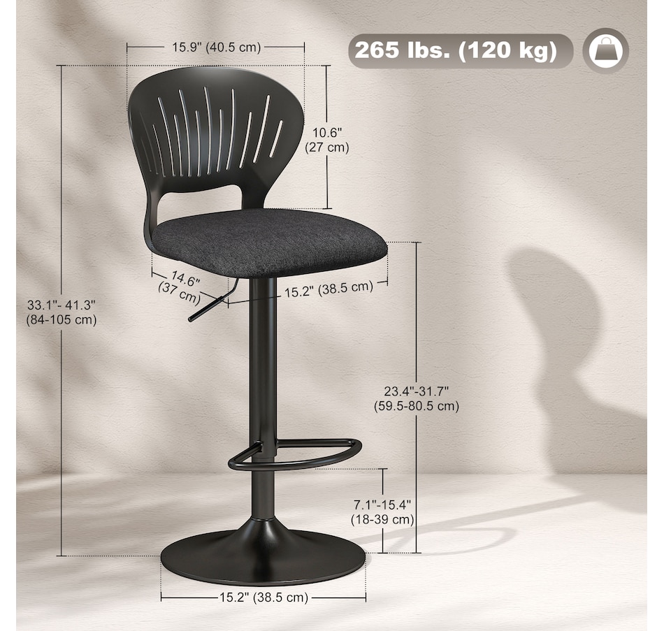 Image 980891_ALTMORE2.jpg, Product 980-891 / Price $112.99, HOMCOM Bar Stools Set of 2, Modern Swivel Counter Height Barstools, Black from HOMCOM on TSC.ca's Home & Garden department