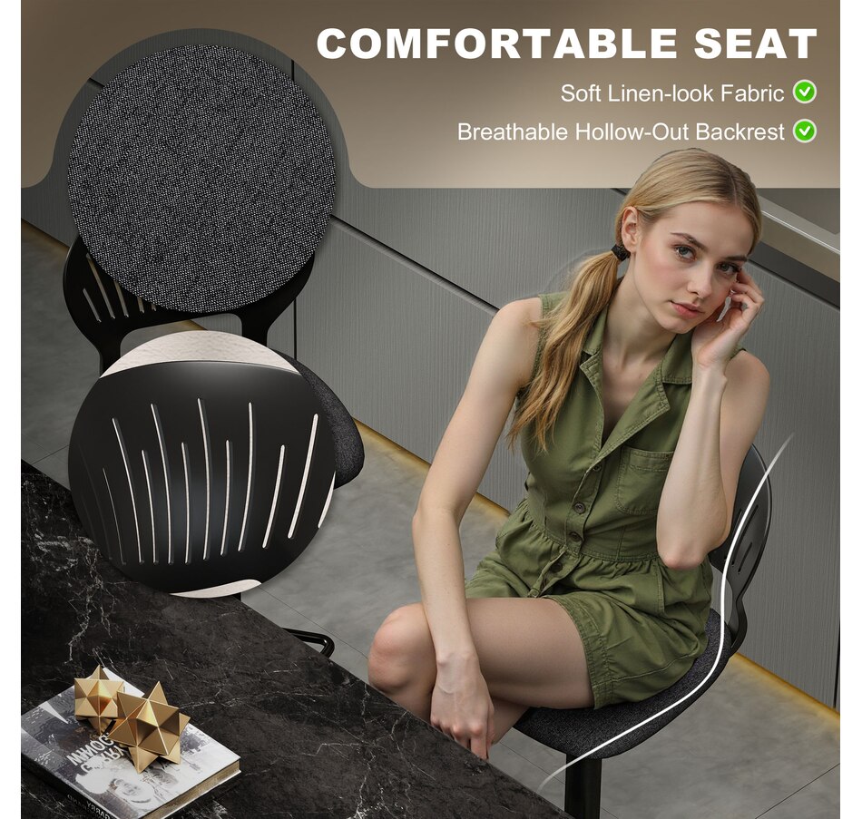 Image 980891_ALTMORE3.jpg, Product 980-891 / Price $112.99, HOMCOM Bar Stools Set of 2, Modern Swivel Counter Height Barstools, Black from HOMCOM on TSC.ca's Home & Garden department