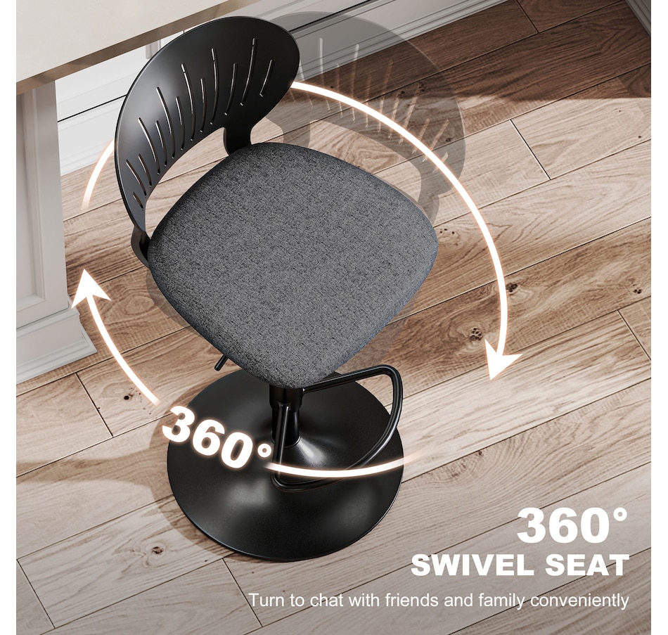 Image 980891_ALTMORE4.jpg, Product 980-891 / Price $112.99, HOMCOM Bar Stools Set of 2, Modern Swivel Counter Height Barstools, Black from HOMCOM on TSC.ca's Home & Garden department