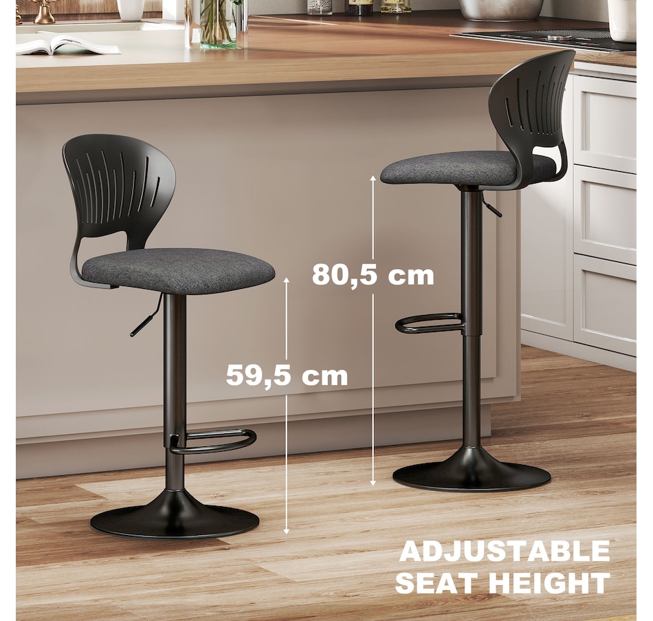 Image 980891_ALTMORE5.jpg, Product 980-891 / Price $112.99, HOMCOM Bar Stools Set of 2, Modern Swivel Counter Height Barstools, Black from HOMCOM on TSC.ca's Home & Garden department