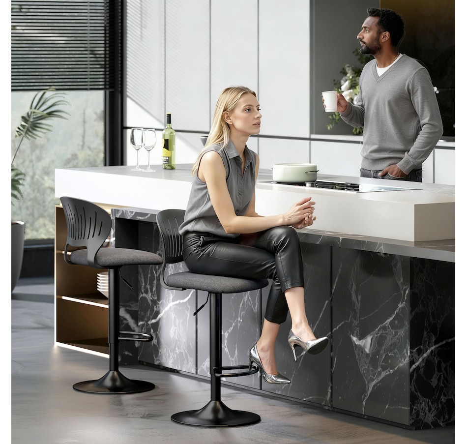Image 980891_ALTMORE8.jpg, Product 980-891 / Price $112.99, HOMCOM Bar Stools Set of 2, Modern Swivel Counter Height Barstools, Black from HOMCOM on TSC.ca's Home & Garden department