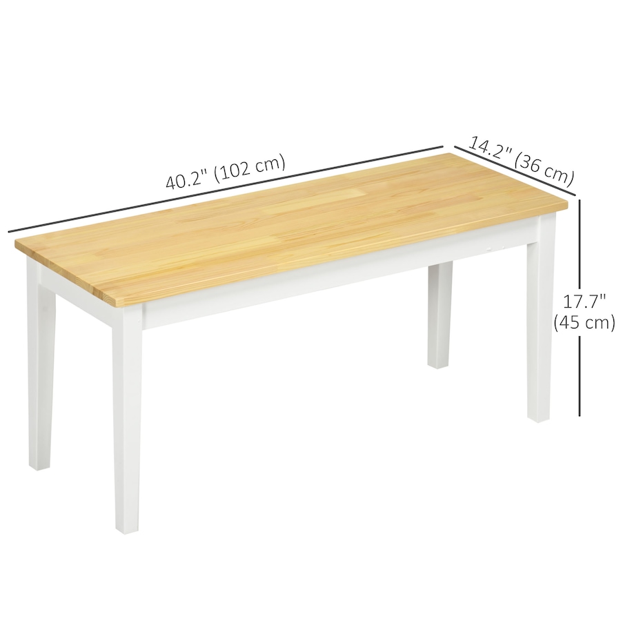 Image 980893_ALTMORE2.jpg, Product 980-893 / Price $94.99, HOMCOM 40" Dining Bench for 2 People, Wood Bench Seat, Natural from HOMCOM on TSC.ca's Home & Garden department