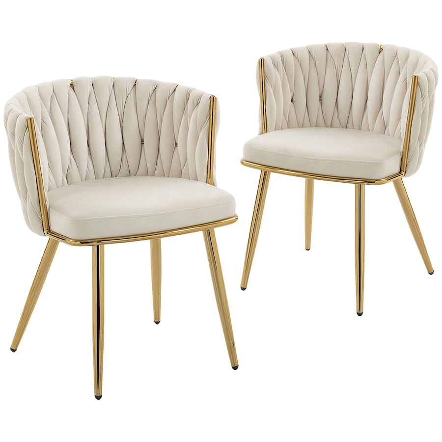 Image 980898.jpg, Product 980-898 / Price $249.99, HOMCOM Dining Chairs Set of 2, Velvet Upholstered Kitchen Chairs, Cream from HOMCOM on TSC.ca's Home & Garden department