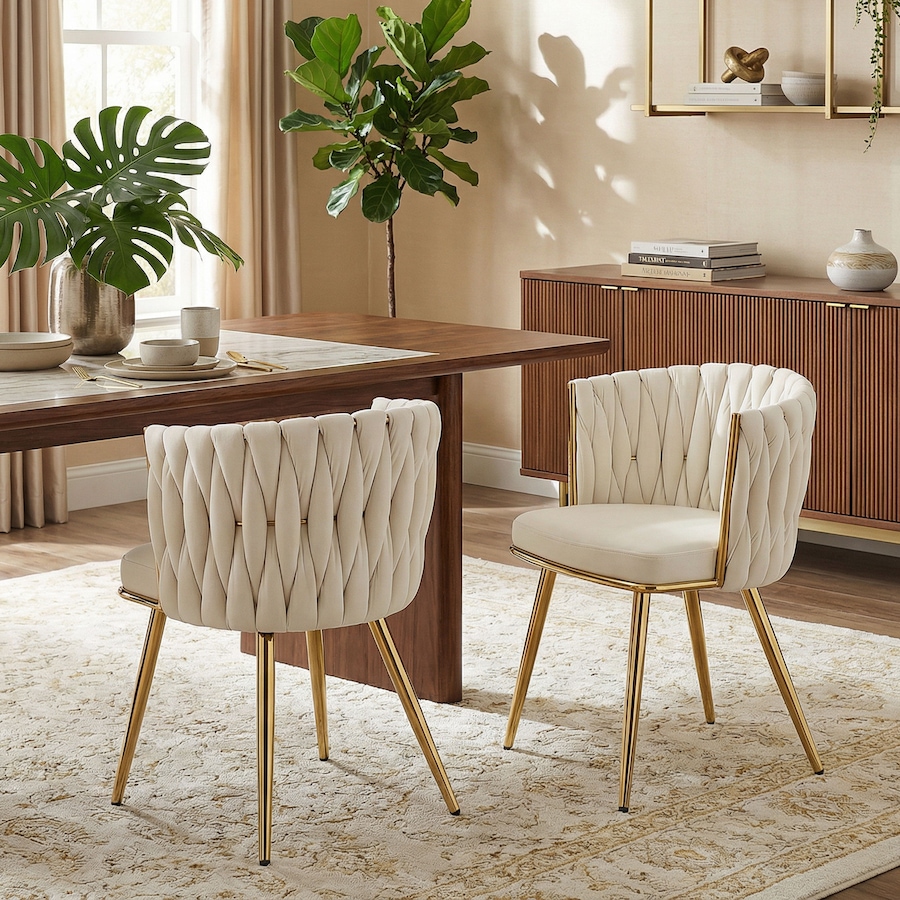 Image 980898_ALTMORE1.jpg, Product 980-898 / Price $249.99, HOMCOM Dining Chairs Set of 2, Velvet Upholstered Kitchen Chairs, Cream from HOMCOM on TSC.ca's Home & Garden department