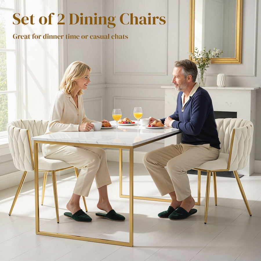 Image 980898_ALTMORE3.jpg, Product 980-898 / Price $249.99, HOMCOM Dining Chairs Set of 2, Velvet Upholstered Kitchen Chairs, Cream from HOMCOM on TSC.ca's Home & Garden department