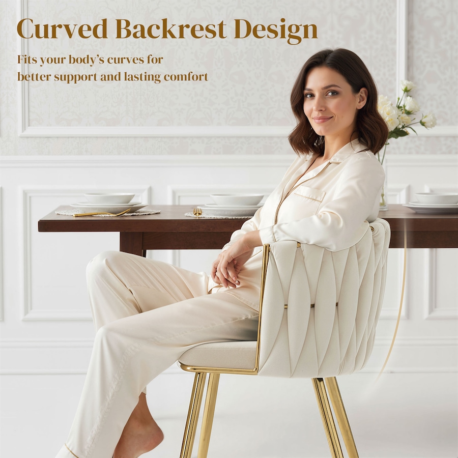 Image 980898_ALTMORE4.jpg, Product 980-898 / Price $249.99, HOMCOM Dining Chairs Set of 2, Velvet Upholstered Kitchen Chairs, Cream from HOMCOM on TSC.ca's Home & Garden department