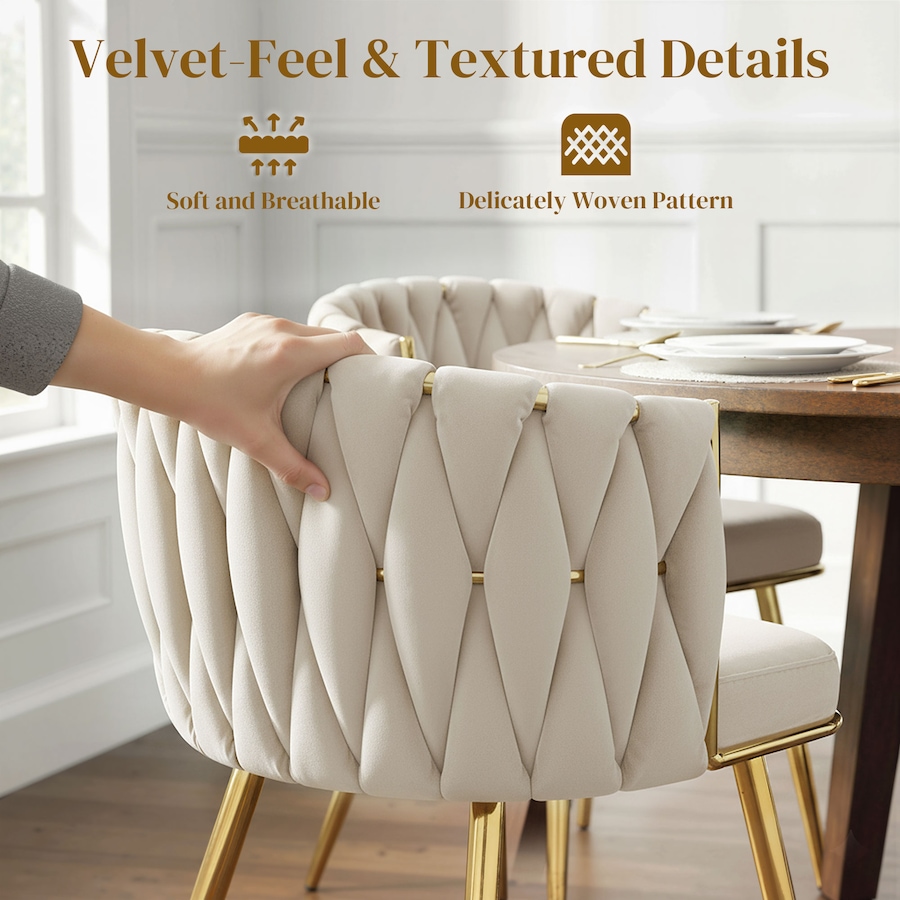 Image 980898_ALTMORE5.jpg, Product 980-898 / Price $249.99, HOMCOM Dining Chairs Set of 2, Velvet Upholstered Kitchen Chairs, Cream from HOMCOM on TSC.ca's Home & Garden department