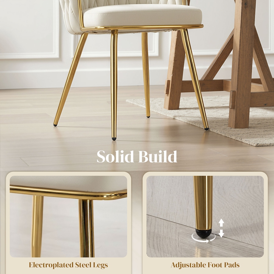 Image 980898_ALTMORE6.jpg, Product 980-898 / Price $249.99, HOMCOM Dining Chairs Set of 2, Velvet Upholstered Kitchen Chairs, Cream from HOMCOM on TSC.ca's Home & Garden department