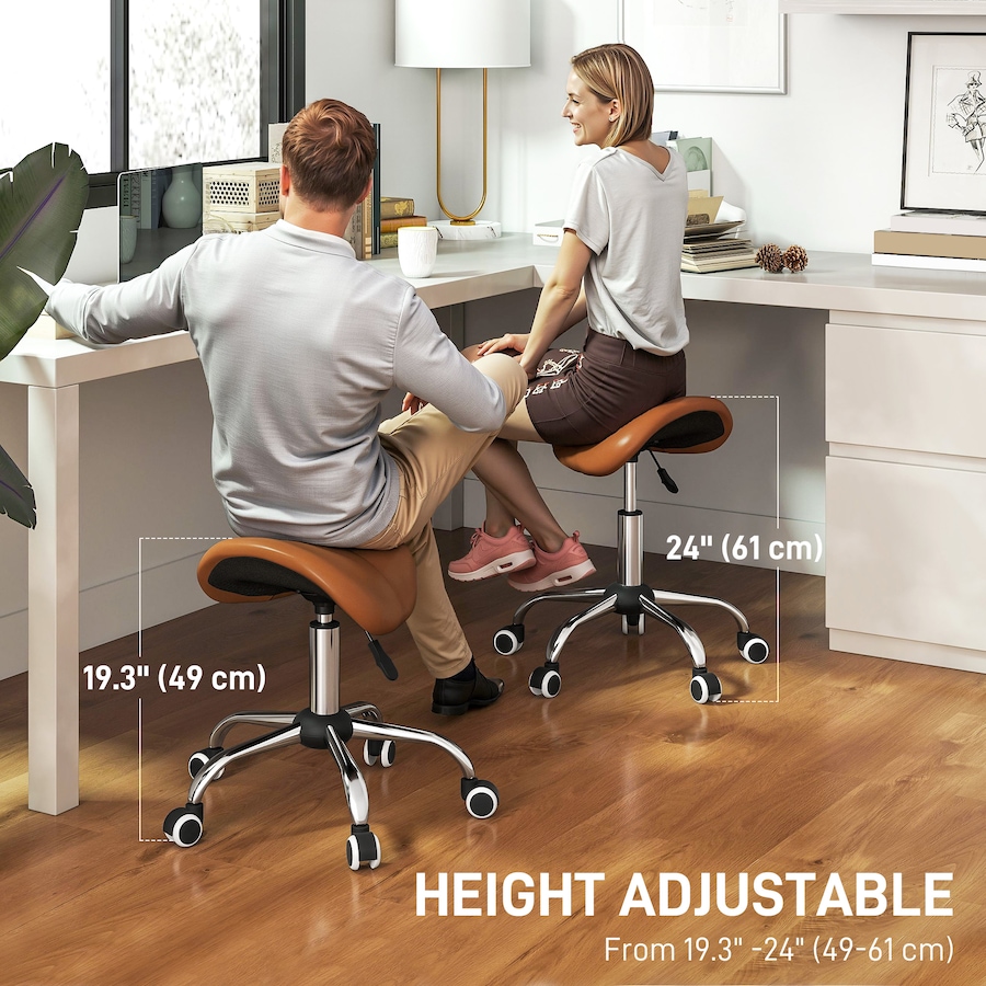 Image 980903_ALTMORE3.jpg, Product 980-903 / Price $72.74, HOMCOM Height Adjustable Hydraulic Rolling Salon Stool Swivel Saddle Chair from HOMCOM on TSC.ca's Home & Garden department