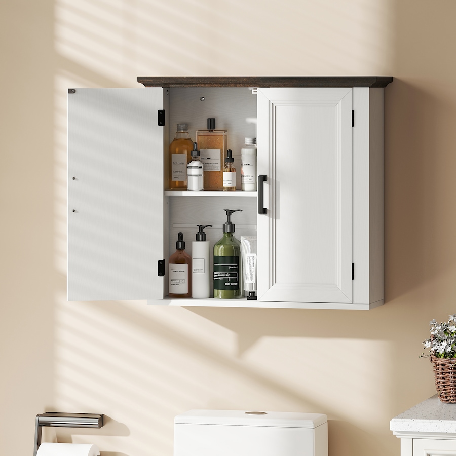 Image 980906_ALTMORE1.jpg, Product 980-906 / Price $79.99, HOMCOM Bathroom Wall Cabinet, Farmhouse Medicine Cabinet, Distressed White from HOMCOM on TSC.ca's Home & Garden department