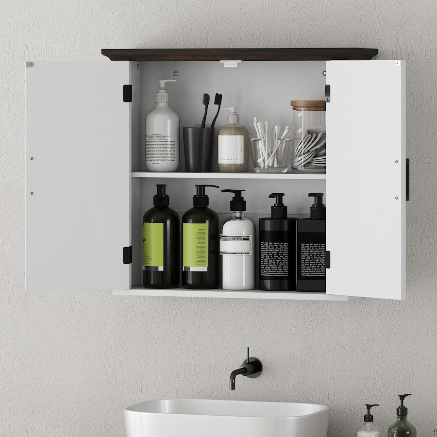 Image 980906_ALTMORE6.jpg, Product 980-906 / Price $79.99, HOMCOM Bathroom Wall Cabinet, Farmhouse Medicine Cabinet, Distressed White from HOMCOM on TSC.ca's Home & Garden department