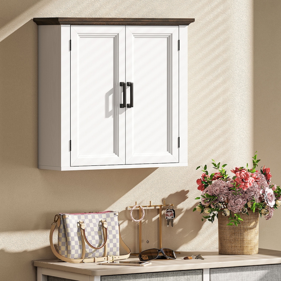 Image 980906_ALTMORE8.jpg, Product 980-906 / Price $79.99, HOMCOM Bathroom Wall Cabinet, Farmhouse Medicine Cabinet, Distressed White from HOMCOM on TSC.ca's Home & Garden department