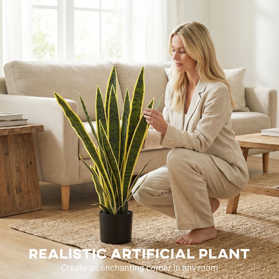 Image 980909_ALTMORE3.jpg, Product 980-909 / Price $56.99, Outsunny 30" Artificial Snake Plant, Artificial Tree with 21 Leaves in Pot from Outsunny on TSC.ca's Home & Garden department