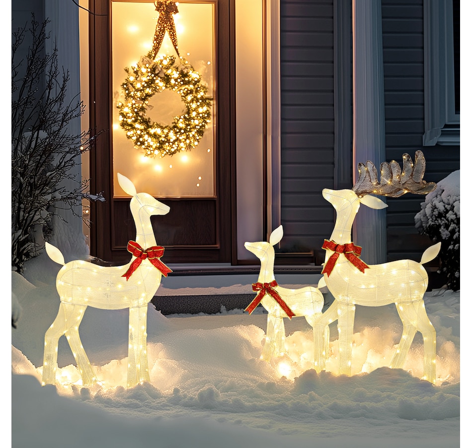 Image 980910.jpg, Product 980-910 / Price $119.99, Outsunny 3-Piece Lighted Christmas Deer, Outdoor Reindeer Decoration from Outsunny on TSC.ca's Home & Garden department