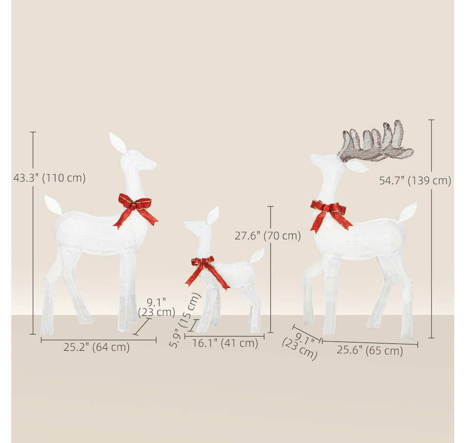 Image 980910_ALTMORE2.jpg, Product 980-910 / Price $119.99, Outsunny 3-Piece Lighted Christmas Deer, Outdoor Reindeer Decoration from Outsunny on TSC.ca's Home & Garden department