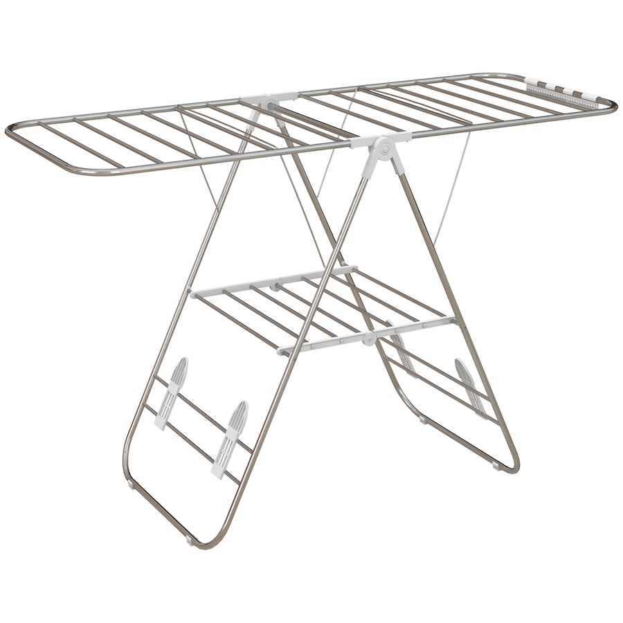 Image 980914.jpg, Product 980-914 / Price $69.99, HOMCOM Clothes Drying Rack, 2-Tier Foldable Adjustable Laundry Rack, Silver from HOMCOM on TSC.ca's Home & Garden department