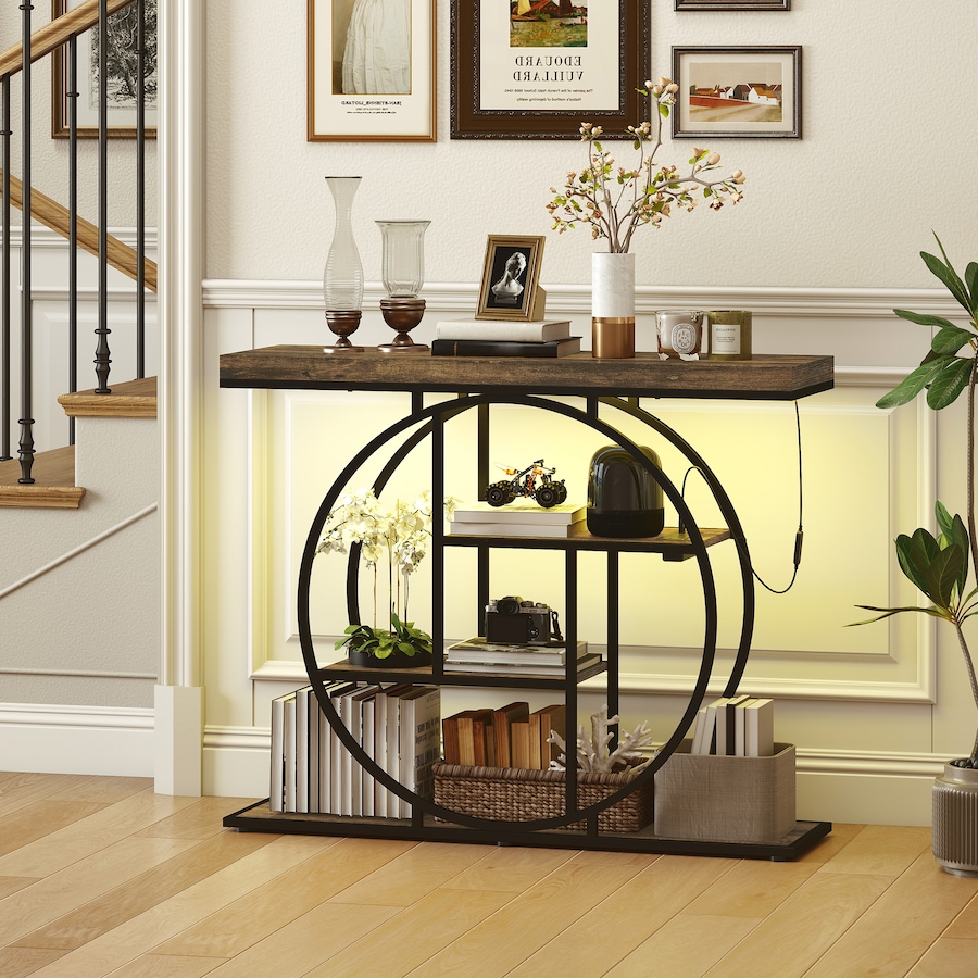 Image 980915_ALTMORE1.jpg, Product 980-915 / Price $129.99, HOMCOM Console Table with Charging Station, Entryway Table, Rustic Brown from HOMCOM on TSC.ca's Home & Garden department