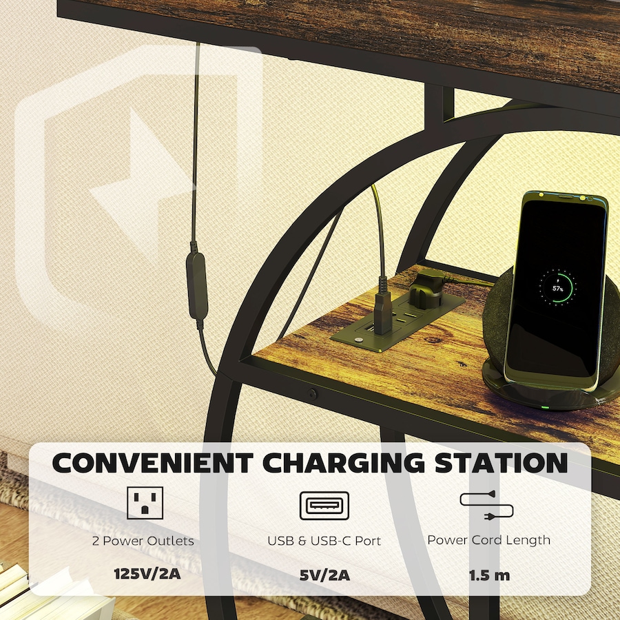 Image 980915_ALTMORE3.jpg, Product 980-915 / Price $129.99, HOMCOM Console Table with Charging Station, Entryway Table, Rustic Brown from HOMCOM on TSC.ca's Home & Garden department