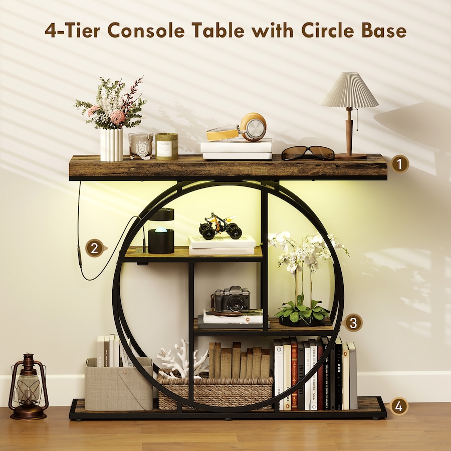 Image 980915_ALTMORE5.jpg, Product 980-915 / Price $129.99, HOMCOM Console Table with Charging Station, Entryway Table, Rustic Brown from HOMCOM on TSC.ca's Home & Garden department