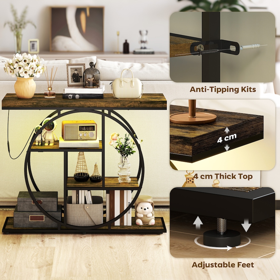 Image 980915_ALTMORE6.jpg, Product 980-915 / Price $129.99, HOMCOM Console Table with Charging Station, Entryway Table, Rustic Brown from HOMCOM on TSC.ca's Home & Garden department