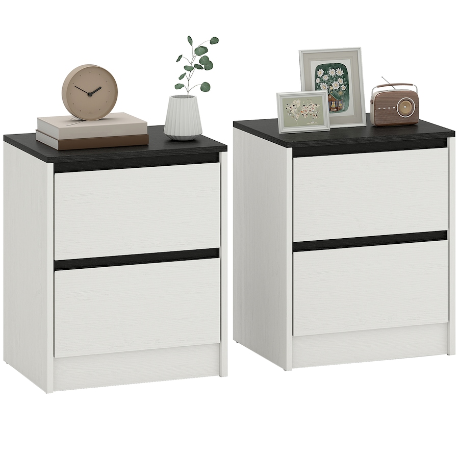 Image 980916.jpg, Product 980-916 / Price $149.99, HOMCOM Nightstands Set of 2, Modern Bedside Tables with 2 Drawers, White from HOMCOM on TSC.ca's Home & Garden department