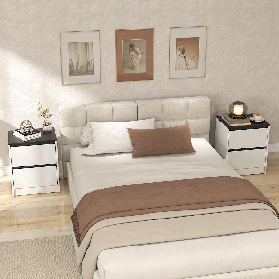 Image 980916_ALTMORE1.jpg, Product 980-916 / Price $149.99, HOMCOM Nightstands Set of 2, Modern Bedside Tables with 2 Drawers, White from HOMCOM on TSC.ca's Home & Garden department