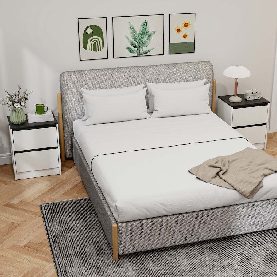 Image 980916_ALTMORE6.jpg, Product 980-916 / Price $149.99, HOMCOM Nightstands Set of 2, Modern Bedside Tables with 2 Drawers, White from HOMCOM on TSC.ca's Home & Garden department