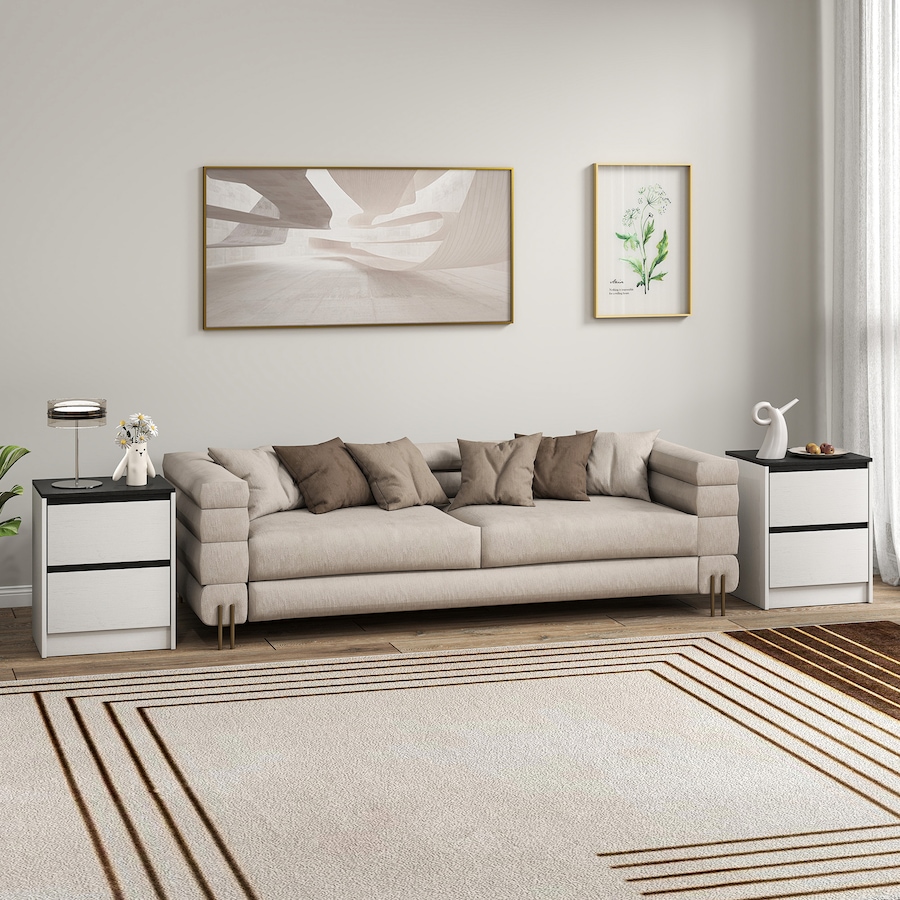 Image 980916_ALTMORE7.jpg, Product 980-916 / Price $149.99, HOMCOM Nightstands Set of 2, Modern Bedside Tables with 2 Drawers, White from HOMCOM on TSC.ca's Home & Garden department