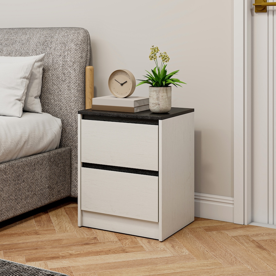 Image 980916_ALTMORE8.jpg, Product 980-916 / Price $149.99, HOMCOM Nightstands Set of 2, Modern Bedside Tables with 2 Drawers, White from HOMCOM on TSC.ca's Home & Garden department