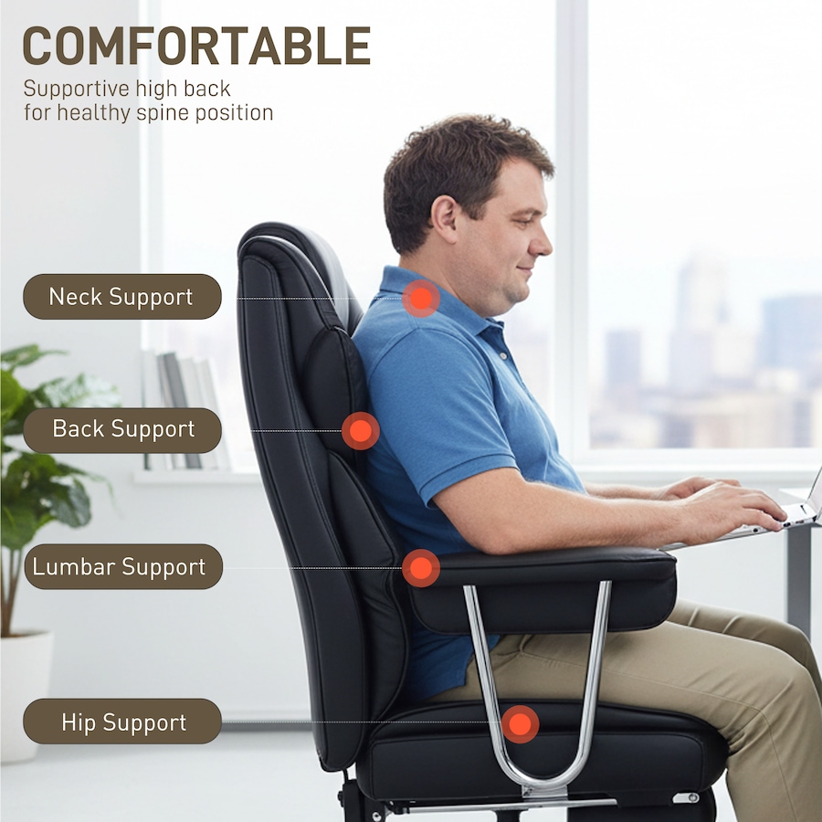 Image 980917_ALTMORE4.jpg, Product 980-917 / Price $214.99, HOMCOM Office Chair, 400 lbs Big and Tall Desk Chair with Shaped Foam from HOMCOM on TSC.ca's Home & Garden department