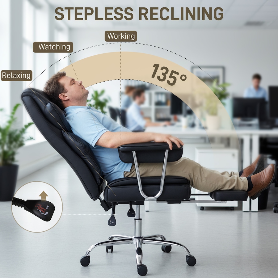 Image 980917_ALTMORE6.jpg, Product 980-917 / Price $214.99, HOMCOM Office Chair, 400 lbs Big and Tall Desk Chair with Shaped Foam from HOMCOM on TSC.ca's Home & Garden department