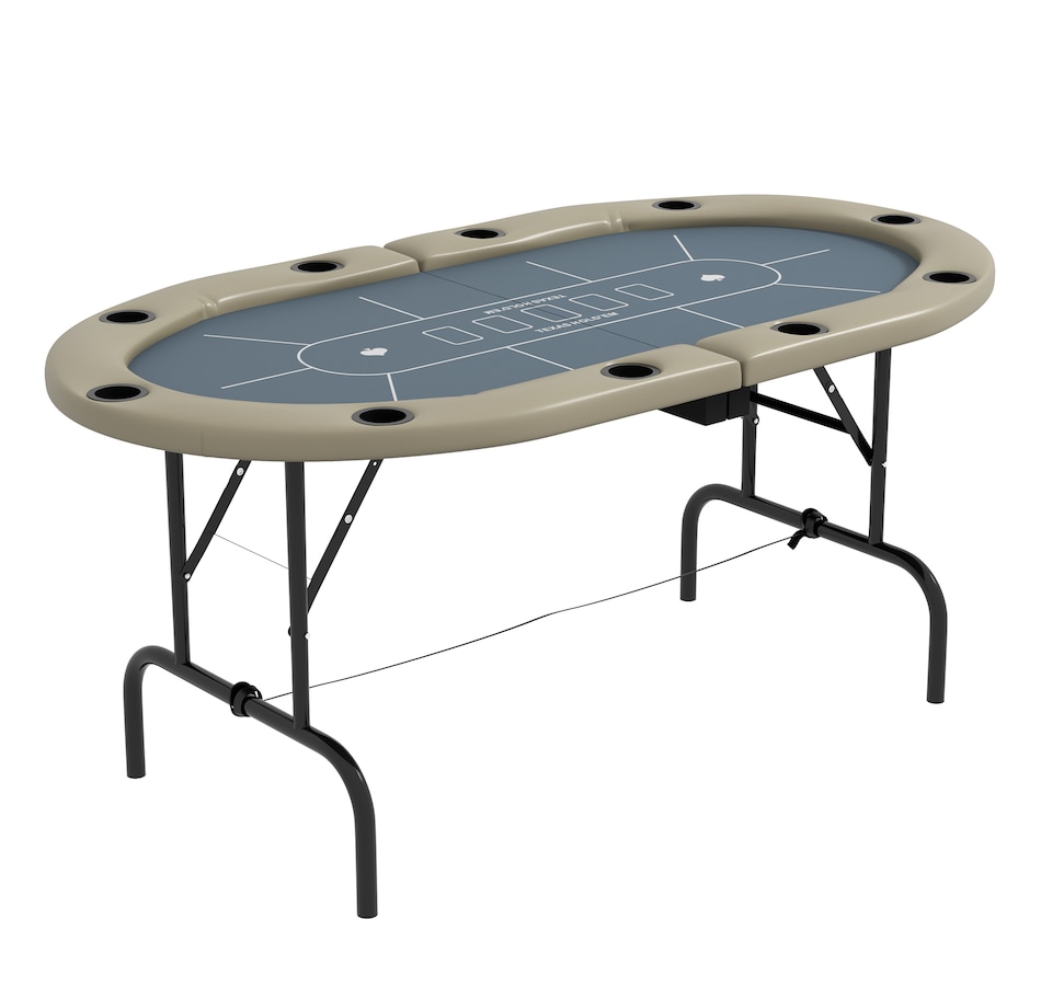 Image 980923.jpg, Product 980-923 / Price $179.99, Soozier 70" Foldable Poker Table, 8 Player Blackjack Game Table, Blue from Soozier on TSC.ca's Toys & Hobbies department