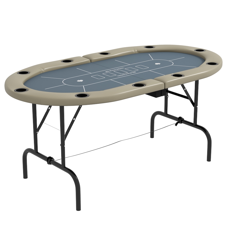 Image 980923.jpg, Product 980-923 / Price $189.99, Soozier 70" Foldable Poker Table, 8 Player Blackjack Game Table, Blue from Soozier on TSC.ca's Toys & Hobbies department
