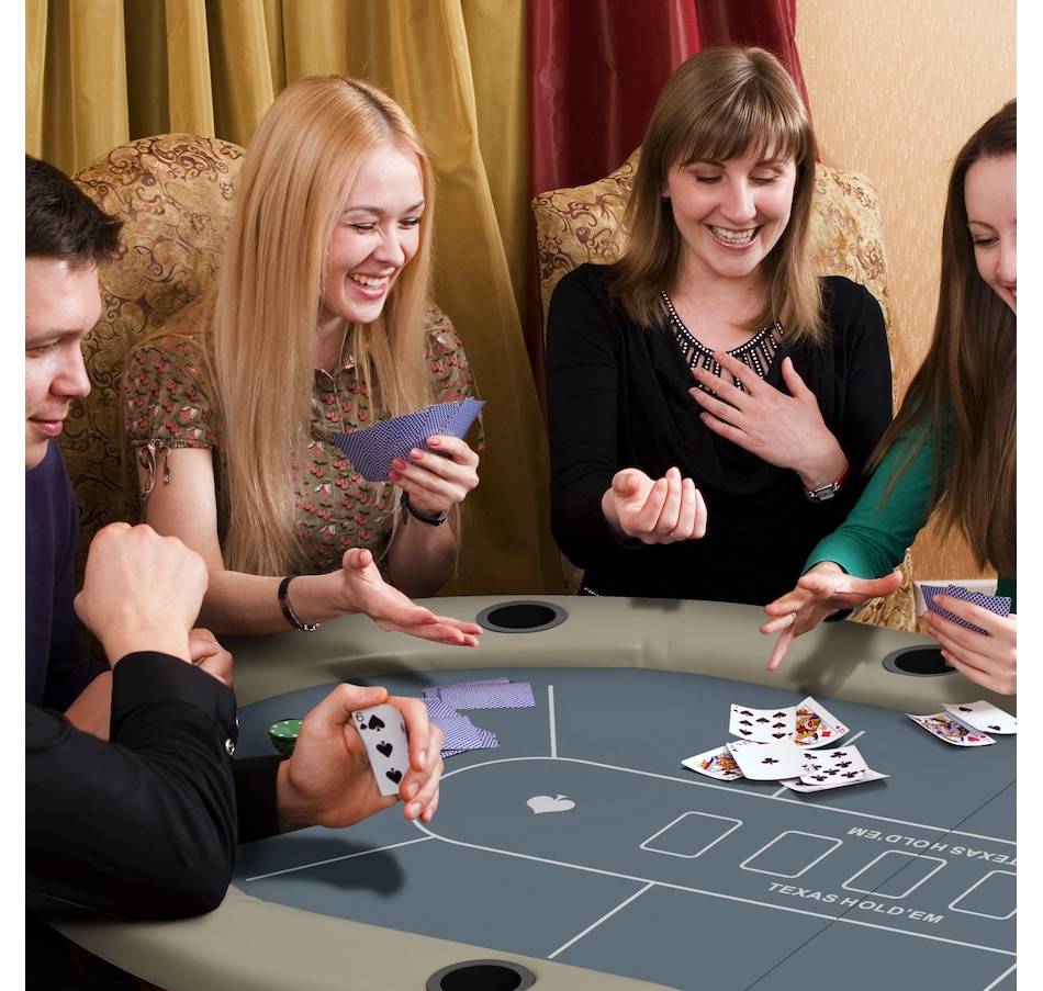 Image 980923_ALTMORE1.jpg, Product 980-923 / Price $179.99, Soozier 70" Foldable Poker Table, 8 Player Blackjack Game Table, Blue from Soozier on TSC.ca's Toys & Hobbies department