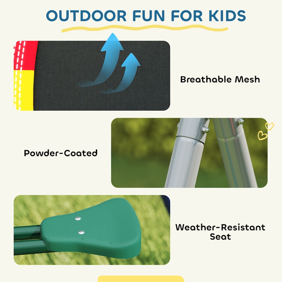 Image 980927_ALTMORE6.jpg, Product 980-927 / Price $299.99, Qaba 5-in-1 Kids Swing Set for Backyard with Slide, 770lbs Capacity, Multi from Qaba on TSC.ca's Home & Garden department