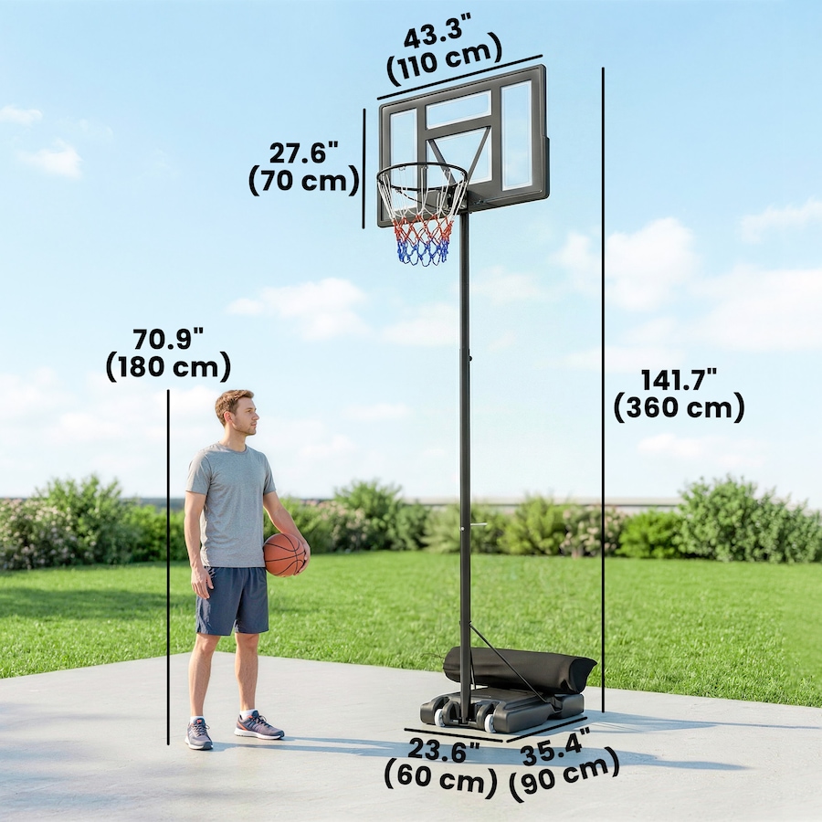 Image 980930_ALTMORE2.jpg, Product 980-930 / Price $149.99, Soozier Portable Basketball Hoop Stand Outdoor, 4.4–10 ft Easy Adjustable from Soozier on TSC.ca's Health & Fitness department