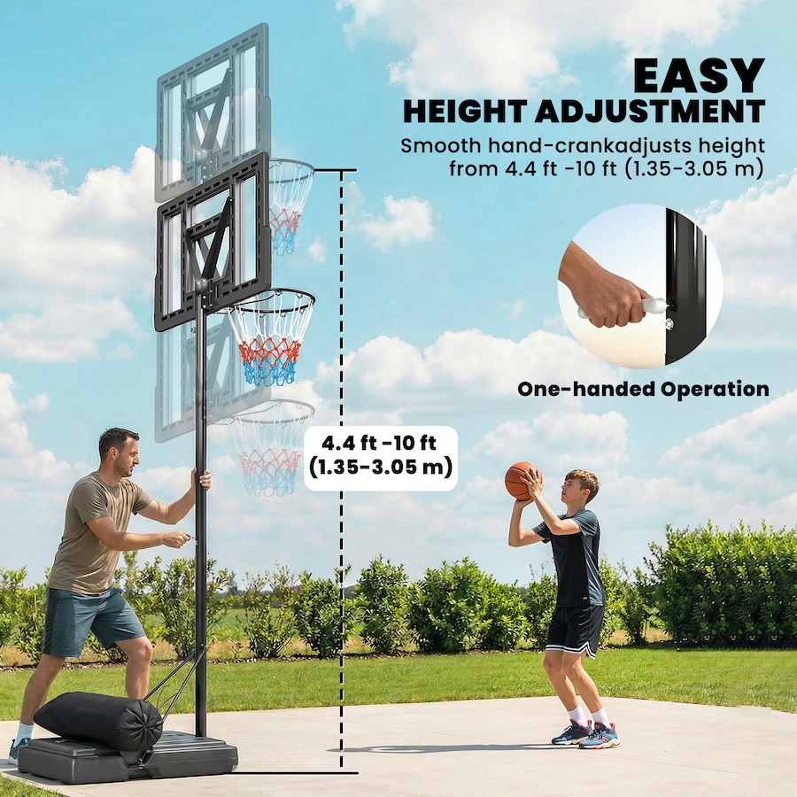 Image 980930_ALTMORE3.jpg, Product 980-930 / Price $149.99, Soozier Portable Basketball Hoop Stand Outdoor, 4.4–10 ft Easy Adjustable from Soozier on TSC.ca's Health & Fitness department