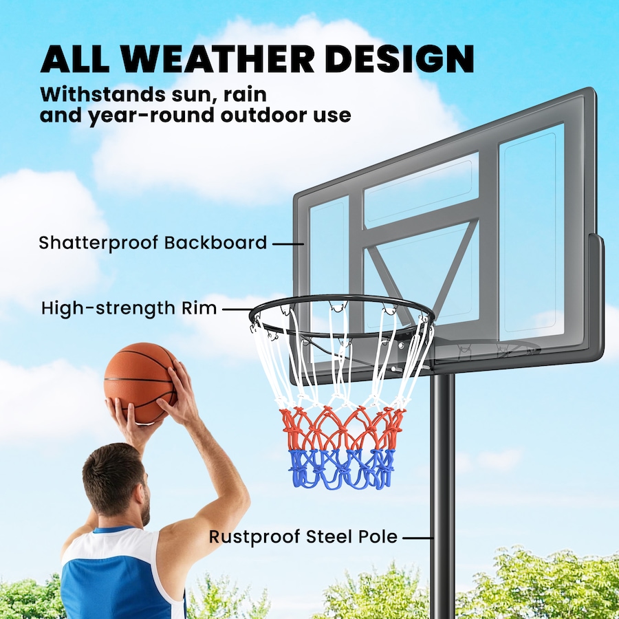 Image 980930_ALTMORE5.jpg, Product 980-930 / Price $149.99, Soozier Portable Basketball Hoop Stand Outdoor, 4.4–10 ft Easy Adjustable from Soozier on TSC.ca's Health & Fitness department