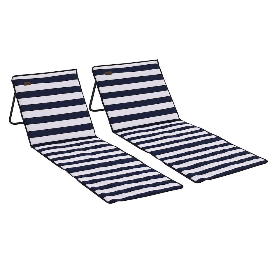 Image 980935.jpg, Product 980-935 / Price $69.99, Outsunny Foldable Lounge Chairs with Carry Strap Blue and White from Outsunny on TSC.ca's Health & Fitness department