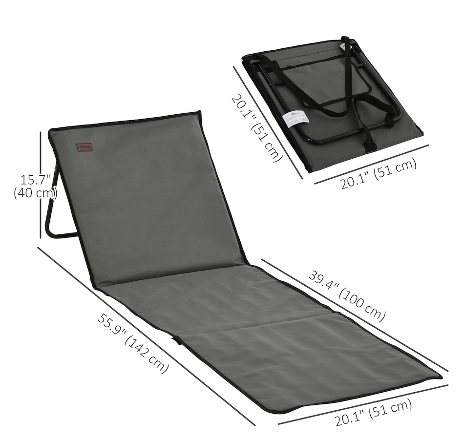Image 980936_ALTMORE2.jpg, Product 980-936 / Price $54.99, Outsunny Foldable Lounge Chairs with Carry Strap, Grey from Outsunny on TSC.ca's Health & Fitness department