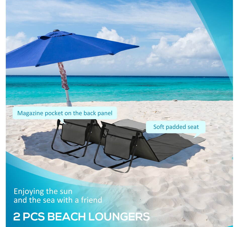 Image 980936_ALTMORE3.jpg, Product 980-936 / Price $54.99, Outsunny Foldable Lounge Chairs with Carry Strap, Grey from Outsunny on TSC.ca's Health & Fitness department
