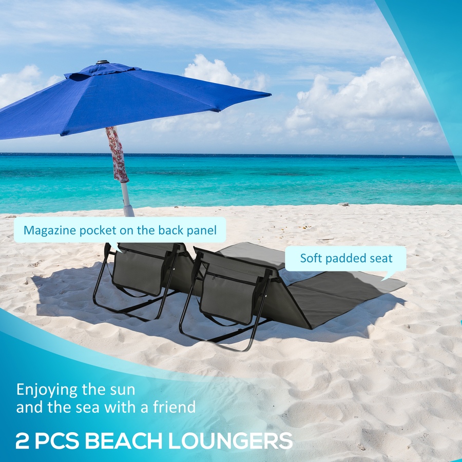 Image 980936_ALTMORE3.jpg, Product 980-936 / Price $59.99, Outsunny Foldable Lounge Chairs with Carry Strap, Grey from Outsunny on TSC.ca's Health & Fitness department