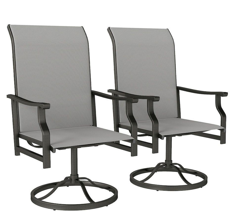 Image 980938.jpg, Product 980-938 / Price $199.99, Outsunny Patio Swivel Chair Set of 2, Swivel Rocker with High Back, Grey from Outsunny on TSC.ca's Home & Garden department